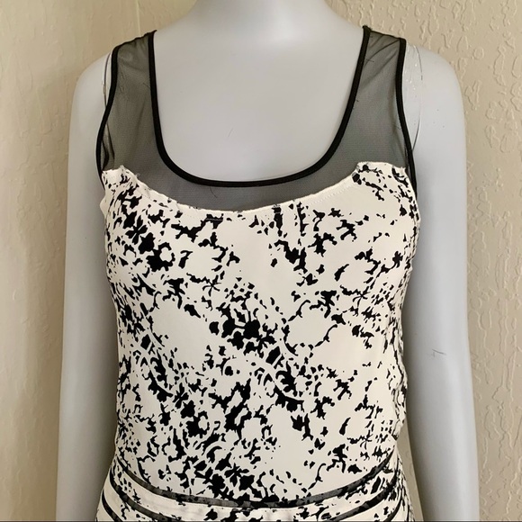 NWT PARKER Silk Blacksplatter Fit & Flare Dress Sleeveless Abstract Pattern M - Picture 7 of 16